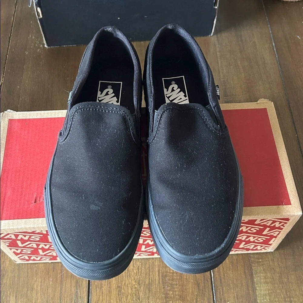 Vans Asher canvas black/black slip-on shoes size women's 7